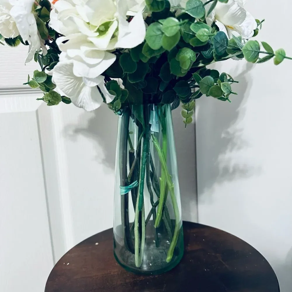Floral Farmhouse Summer Hydrangea Peony Vase Arrangement Centerpiece